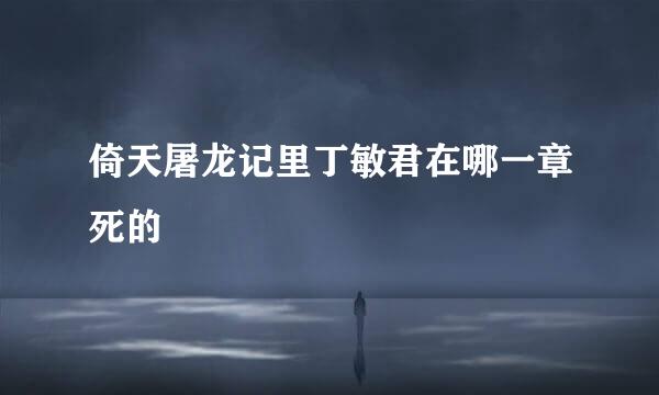 倚天屠龙记里丁敏君在哪一章死的