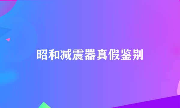 昭和减震器真假鉴别