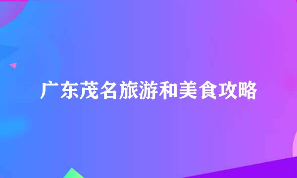 广东茂名旅游和美食攻略