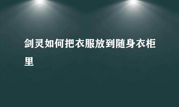 剑灵如何把衣服放到随身衣柜里