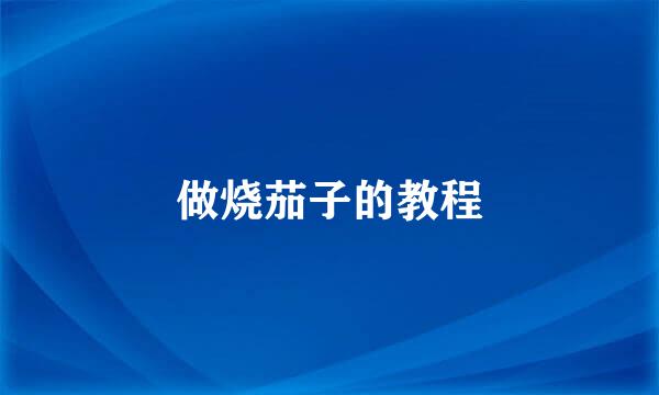 做烧茄子的教程