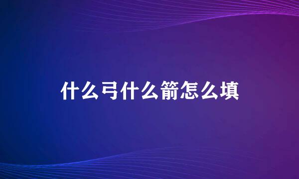 什么弓什么箭怎么填