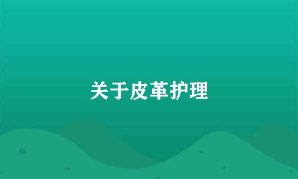 关于皮革护理