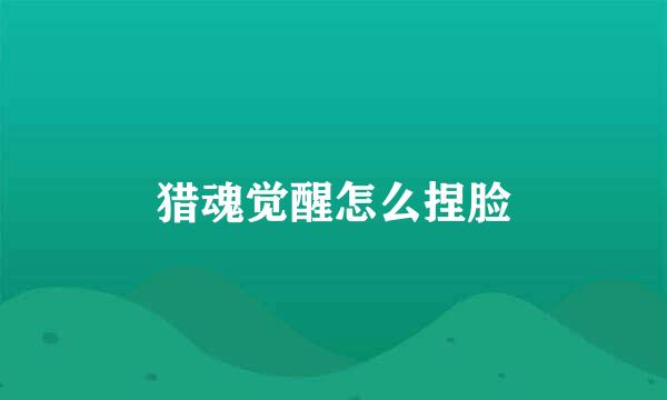 猎魂觉醒怎么捏脸