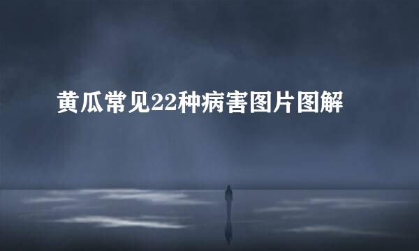 黄瓜常见22种病害图片图解