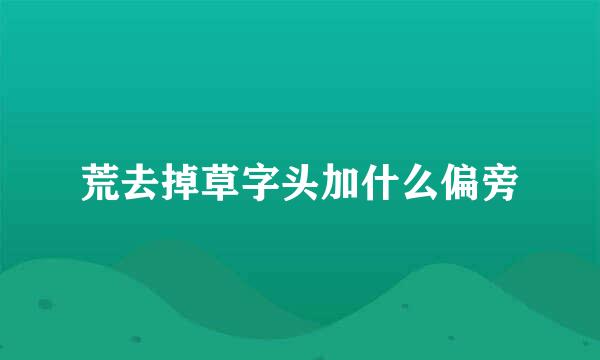 荒去掉草字头加什么偏旁