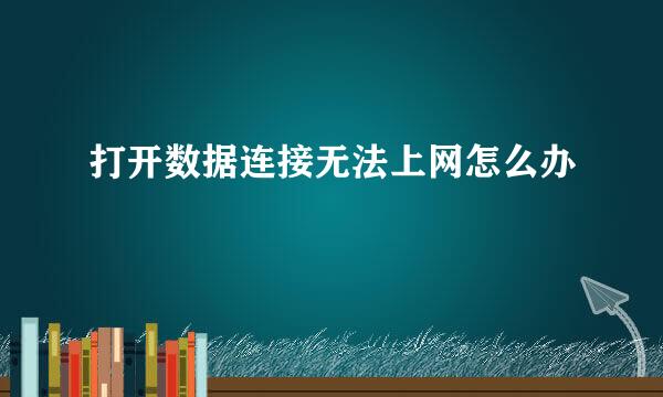 打开数据连接无法上网怎么办