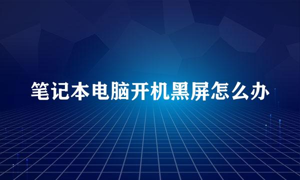 笔记本电脑开机黑屏怎么办