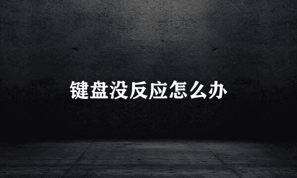 键盘没反应怎么办