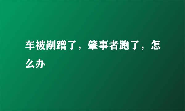 车被剐蹭了，肇事者跑了，怎么办