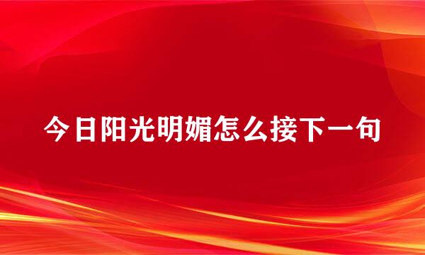 今日阳光明媚怎么接下一句