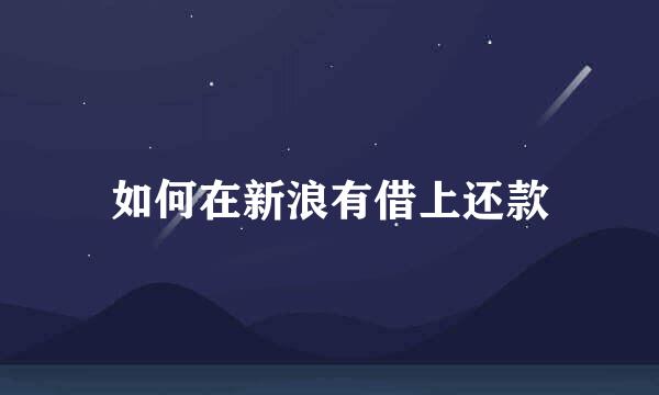 如何在新浪有借上还款