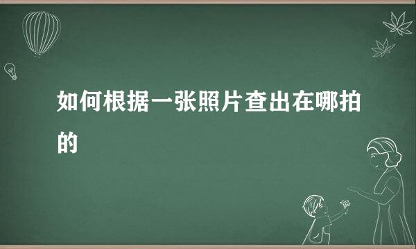 如何根据一张照片查出在哪拍的