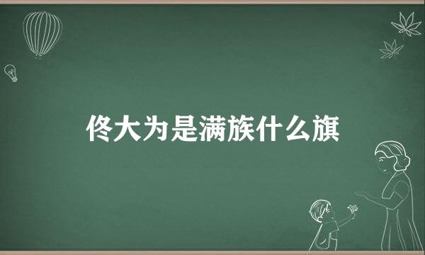 佟大为是满族什么旗