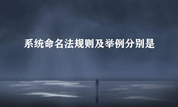 系统命名法规则及举例分别是