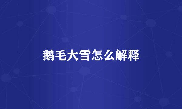 鹅毛大雪怎么解释