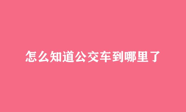 怎么知道公交车到哪里了