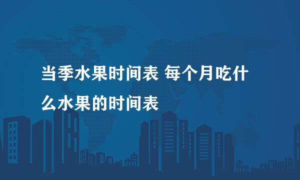 当季水果时间表 每个月吃什么水果的时间表