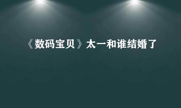 《数码宝贝》太一和谁结婚了