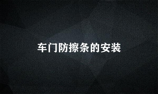 车门防擦条的安装