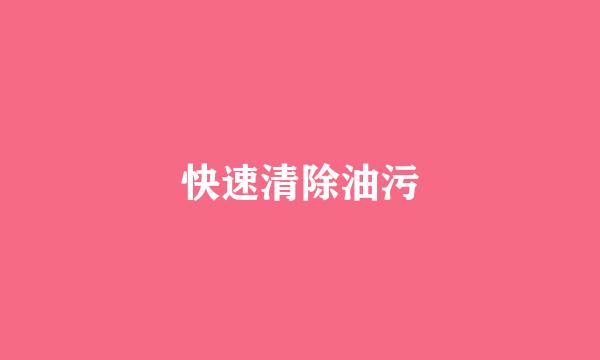 快速清除油污