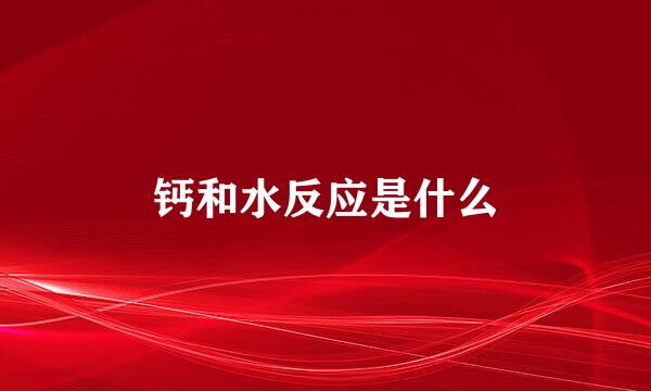 钙和水反应是什么