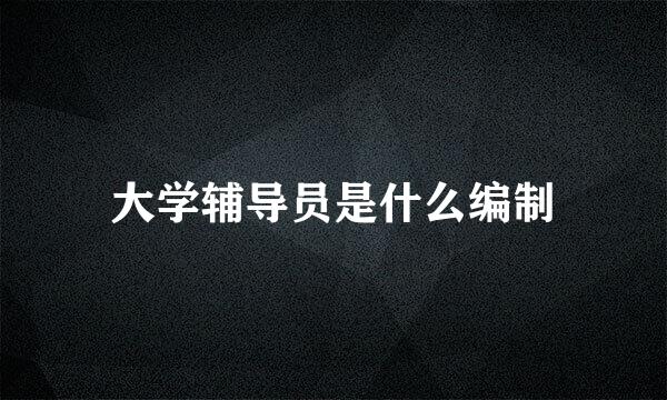 大学辅导员是什么编制
