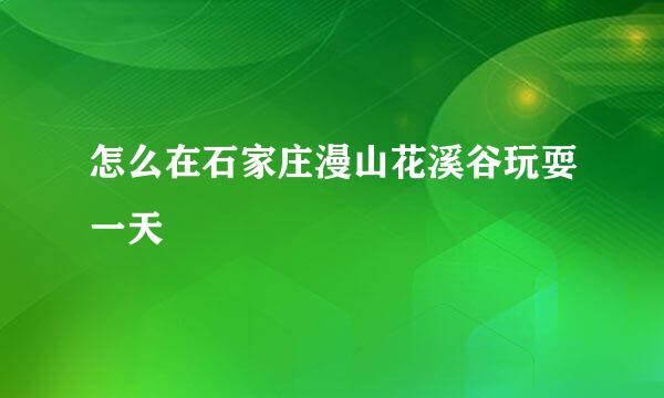 怎么在石家庄漫山花溪谷玩耍一天