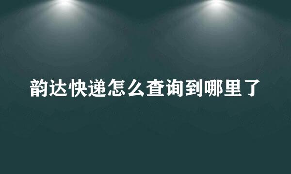 韵达快递怎么查询到哪里了