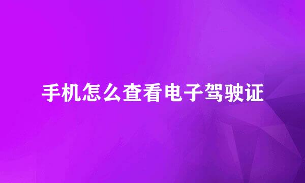 手机怎么查看电子驾驶证