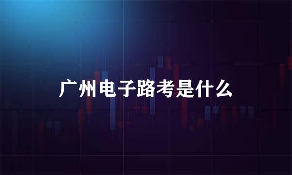 广州电子路考是什么