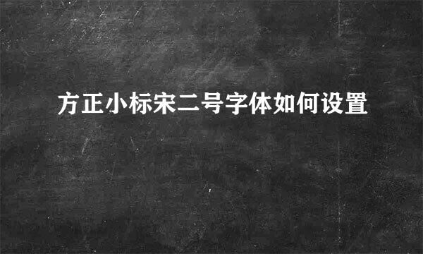 方正小标宋二号字体如何设置