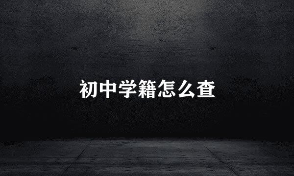 初中学籍怎么查