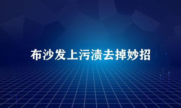 布沙发上污渍去掉妙招