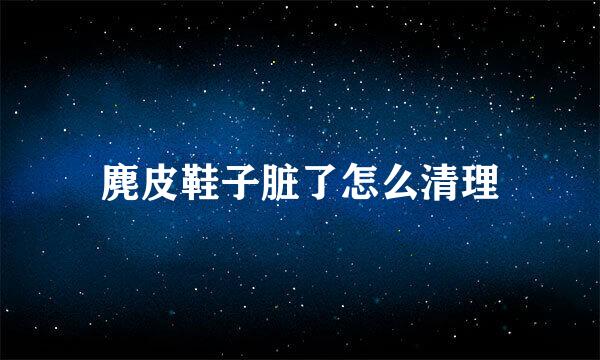 麂皮鞋子脏了怎么清理