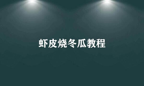 虾皮烧冬瓜教程
