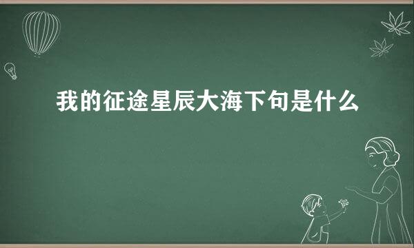 我的征途星辰大海下句是什么