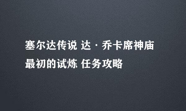 塞尔达传说 达·乔卡席神庙 最初的试炼 任务攻略
