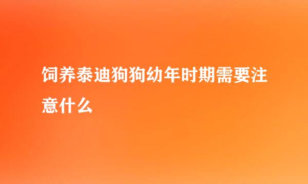 饲养泰迪狗狗幼年时期需要注意什么