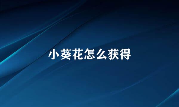 小葵花怎么获得