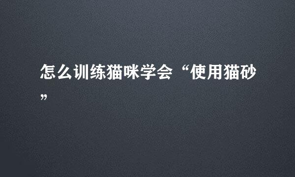 怎么训练猫咪学会“使用猫砂”