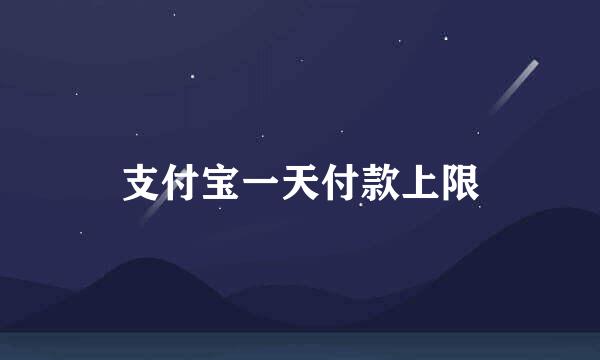 支付宝一天付款上限