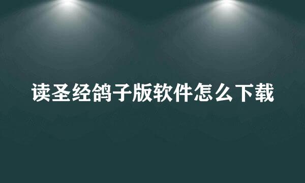 读圣经鸽子版软件怎么下载