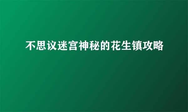 不思议迷宫神秘的花生镇攻略