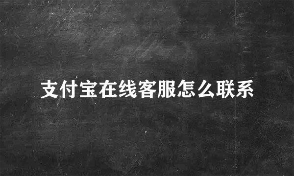 支付宝在线客服怎么联系