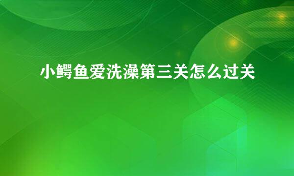 小鳄鱼爱洗澡第三关怎么过关