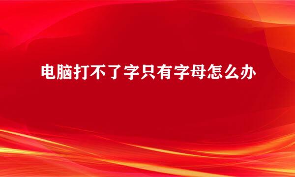 电脑打不了字只有字母怎么办
