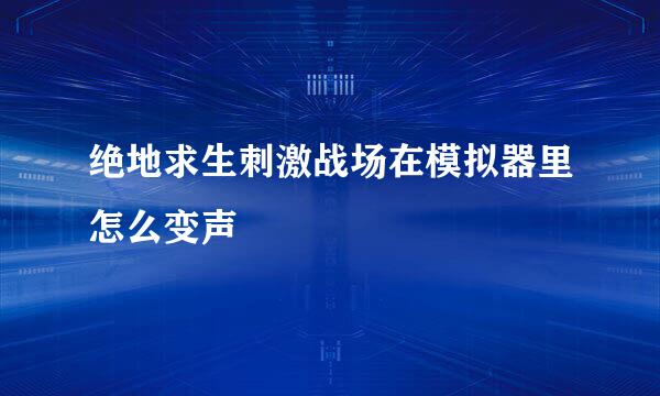 绝地求生刺激战场在模拟器里怎么变声