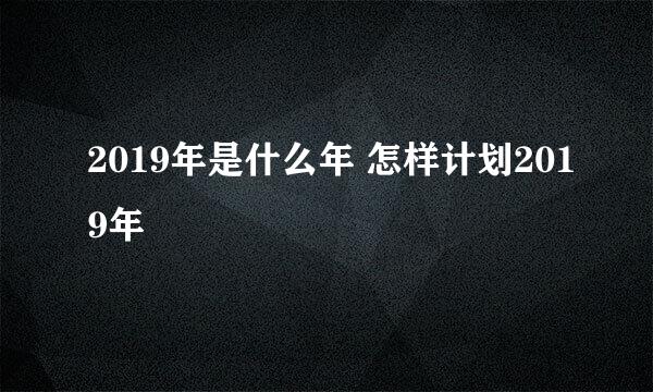 2019年是什么年 怎样计划2019年