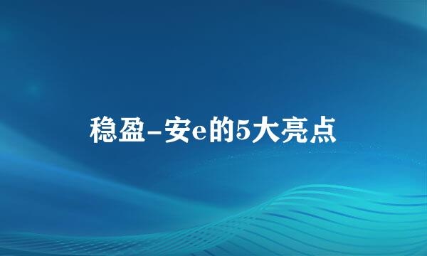 稳盈-安e的5大亮点